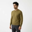 Men's Crew Neck Sweater - Classic Fit Knit Pullover with Ribbed Cuffs and Hem - Soft Lightweight Layer for Fall and Winter - Olive Green 
