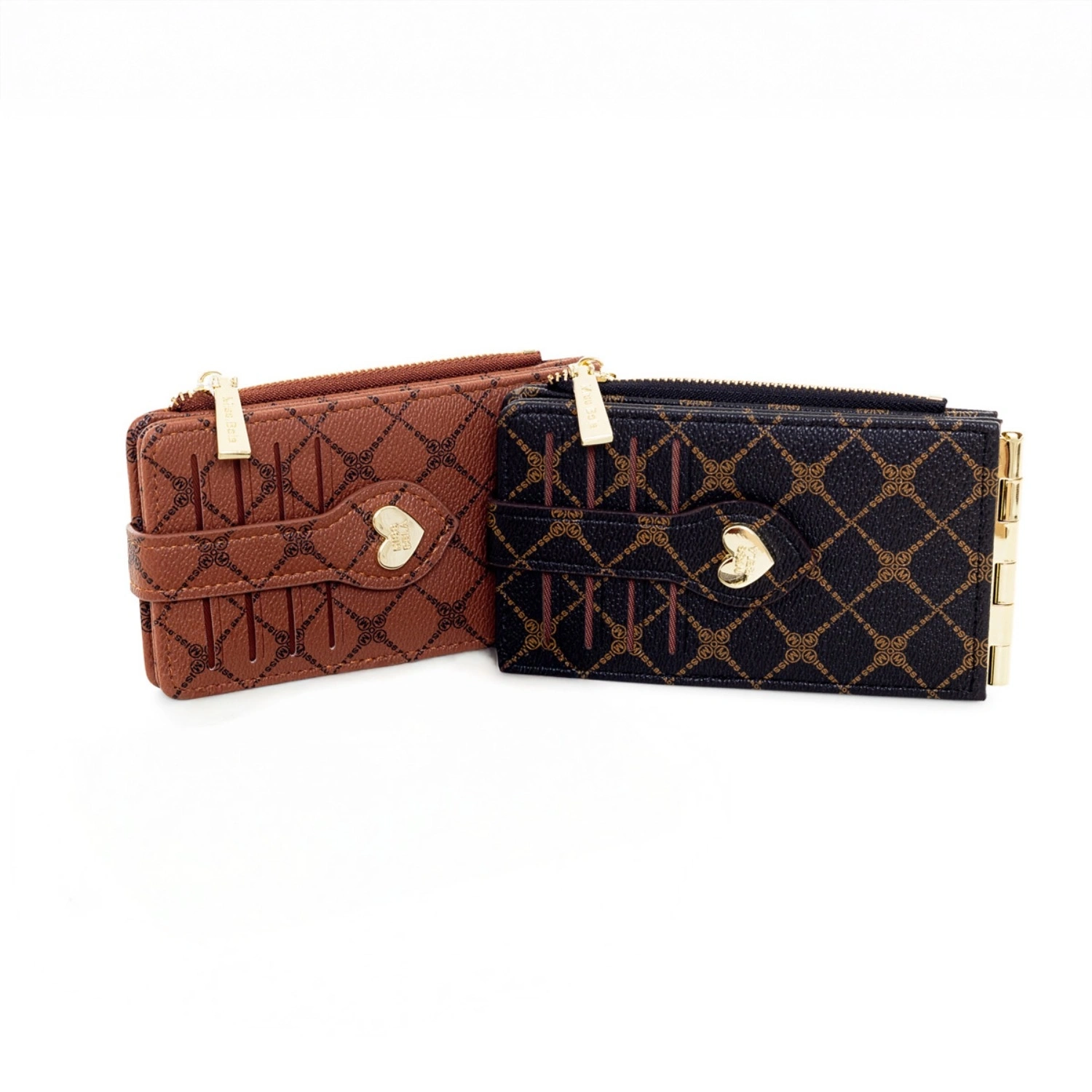 Nora Monogram Wallet - Black