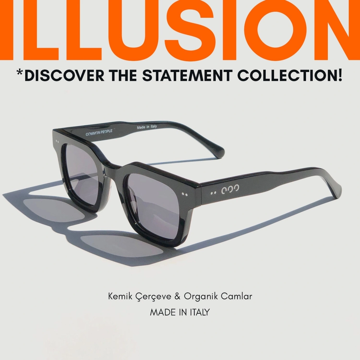 نظارة  شمسية - اليوشن  للجنسين - اسود وعدسات سموكي