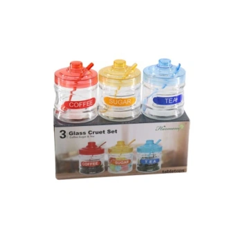 3 pcs Glass Canister + Spoon